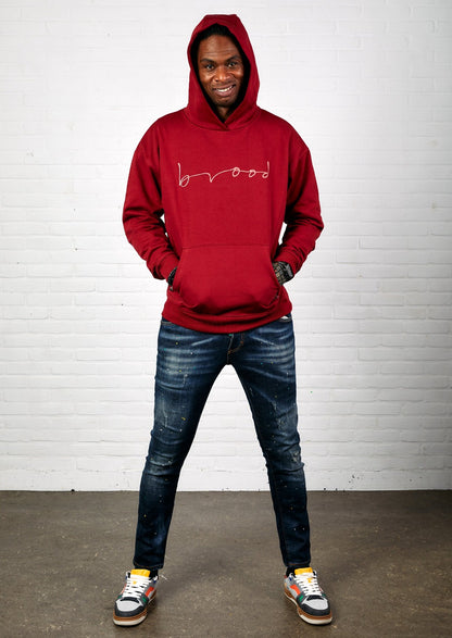 Red hoody Brood Logo heren