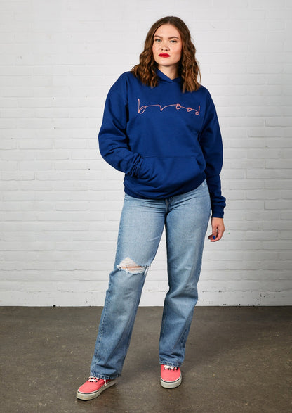 Darkblue Hoody Brood logo Dames