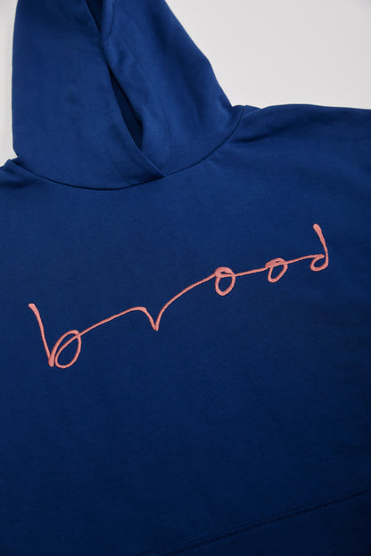 DARKBLUE HOODY BROOD LOGO